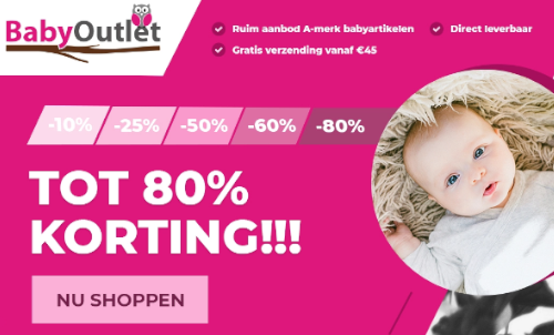 BabyOutleg tot 80% korting op A-merken